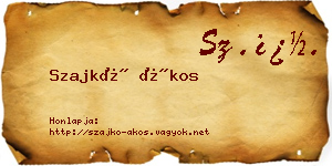 Szajkó Ákos névjegykártya